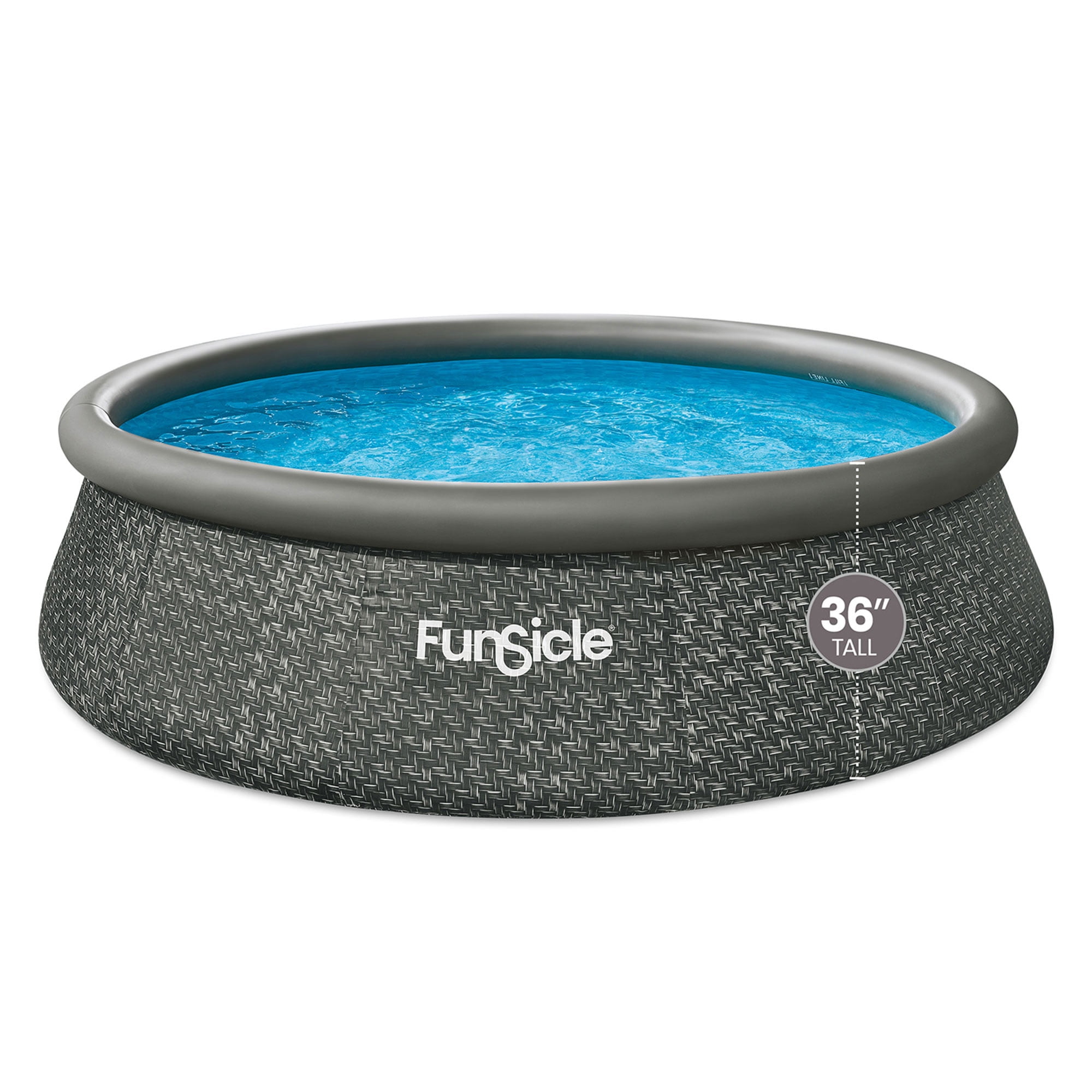 Funsicle 12' x 36" QuickSet Inflatable Ring Top Outdoor Above Ground Pool with Pump