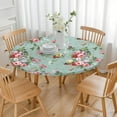 thumbnail image 3 of Pioneer Flower Floral Print Pattern Round Fitted Tablecloth with Elastic Edge,Dining Table Cover Waterproof,Outdoor Round Tablecloth for Camping,Dining,Indoor and Outdoor, 3 of 7