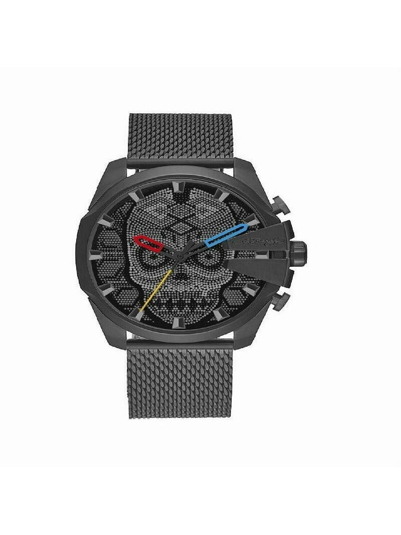 Ed Hardy Men's Gunmetal Mesh Bracelet Watch 53mm - Walmart.com