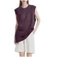 thumbnail image 1 of Gilet Sans Manches pour Femmes, Tissu en Polyester Tricoté, Design Col Rond, Haut Léger et Décontracté, Respirant pour l'Été, Ajustement Doux et Confortable, 1 of 5