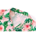 thumbnail image 2 of Beezizac Silky Satin Pajama for Girls - Tropical Flower Coat Style Button Down 2-PC Short Sleeves & Pants Set Size 6-16, 2 of 7