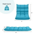 thumbnail image 4 of Giantex Adjustable Floor Gaming Sofa Chair w/14-Position, Cushioned Folding Lazy Reclinerw/High Resilience Sponge, Sleeper Bed Couch Recliner(Peacock Blue), 4 of 9