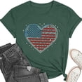 thumbnail image 5 of Mifsaly Womens Crewneck Short Sleeve Tops Summer Casual Rhinestone Heart Graphic T Shirts Loose Fit Dressy Daily Wear Sparkly Patriotic Fashion Tees S, 5 of 6