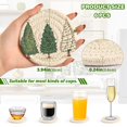 thumbnail image 2 of Yayeee 6 PCS Drink Coasters with Holder Set Woven Absorbent Round Tabletop Hot Pad, Hand Drawn Christmas Stars, 2 of 7