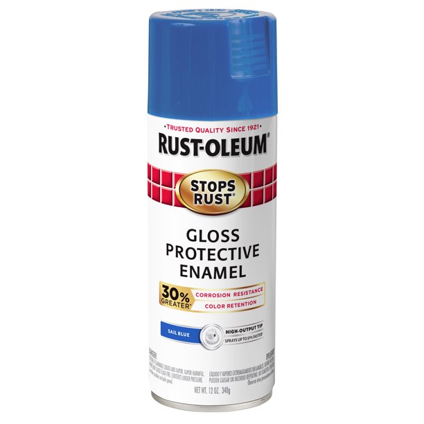(3 Pack) RustOleum Stops Rust Advanced Gloss Sail Blue Protective Enamel Spray Paint, 12 oz