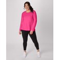 thumbnail image 5 of Hanes Women's Long Sleeve Scoop-Neck Cotton T-Shirt (Plus Size) Amaranth 1X, 5 of 5