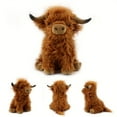 thumbnail image 2 of 27cm/10.62in Cute Highland Cattle Plush Toy, Soft Cartoon Christmas Halloween Gift, 2 of 8