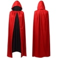 thumbnail image 4 of Cape Vampire, Cape à Capuche Noir Rouge Double Face avec Adulte pour Costume d'Halloween, 4 of 7