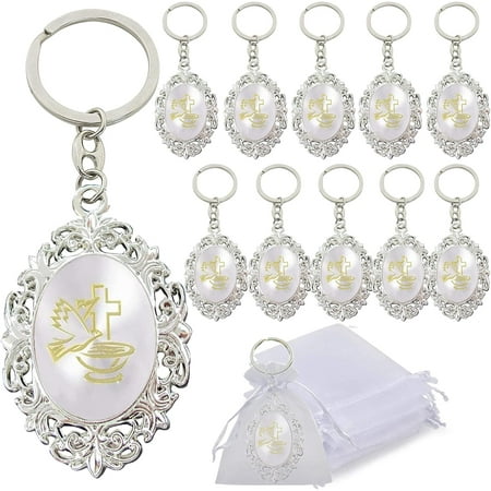12pcs Baptism Recuerdos Para Bautizo gravados First communion Bautizo Recuerdos (gold trim)