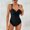 Black, variant on hoksml One Piece Swimsuit for Girls,Fashion Casual Women's Fold Conservative One-Pice Bandage Solid Color Sexy Swimsuit