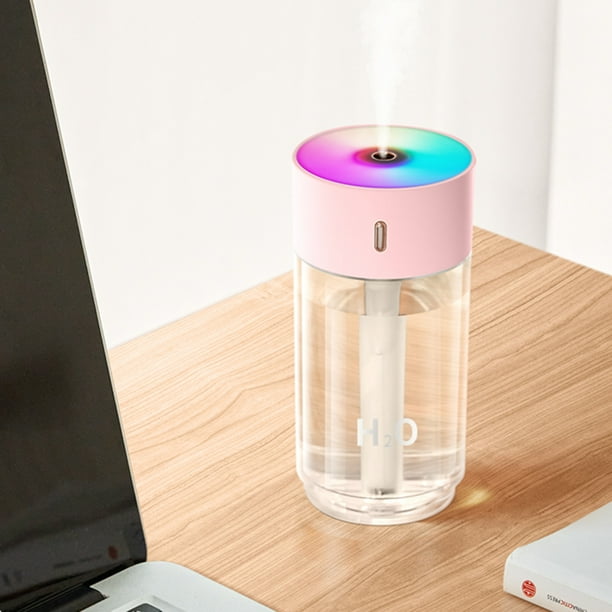 Humidificador portátil de 280 ml, pequeño humidificador de vapor frío, USB, de escritorio, para dormitorio, oficina y hogar, con 2 modos de vapor, súper silencioso.