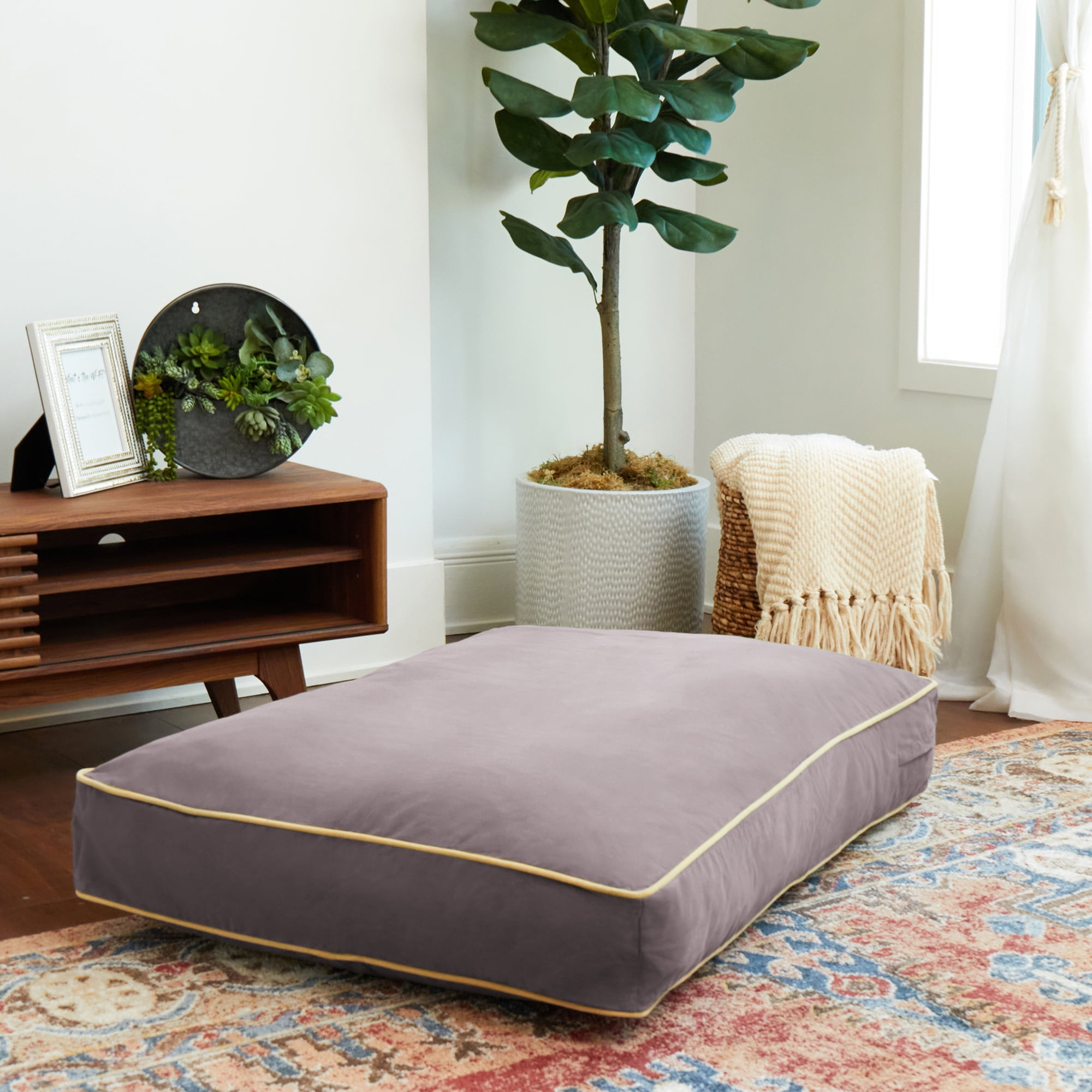 Happy Hounds Buster Rectangle Pillow Style Dog Bed, Smoke, Medium (42 x 30 in.)