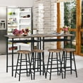 thumbnail image 4 of Patiojoy 3-Piece Bar Table and Chair Set Counter Height Bistro Table with 2 Stools Rectangular 2 Person Dining Set with Shelf, 4 of 10