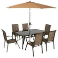 thumbnail image 4 of Yardi Yarda 8 Pieces Patio Furniture Set with 9 Ft Patio Umbrella, Dining Table and Chairs, Mixed Brown, 4 of 11