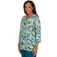 thumbnail image 3 of Alfred Dunner Womens Detailed V Neck Brushstroke Top, 3 of 4