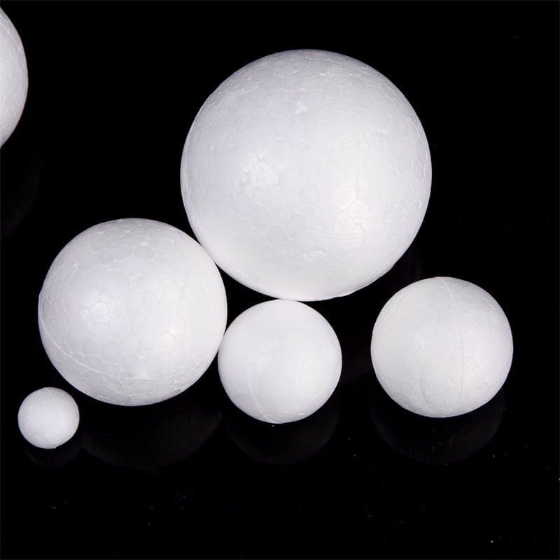 White Styrofoam Polystyrene 3D Balls for Kids Modelling & Craft 70mm Pack of 50 