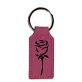 thumbnail image 3 of Keychain - Rectangle - Rose - Leather, 3 of 8