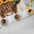 thumbnail image 4 of jejeloiu Rustic Highland Cattle Blackout Curtains Set of 2 (52x84 Each),Country Floral Sunflower Window Curtains,Old Wooden Plank Curtains and Drapes For Kids,Ultra Soft Home Decor, 4 of 6