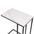 thumbnail image 5 of Abble Rectangular Sintered Stone White Marble Top C Table, 5 of 6