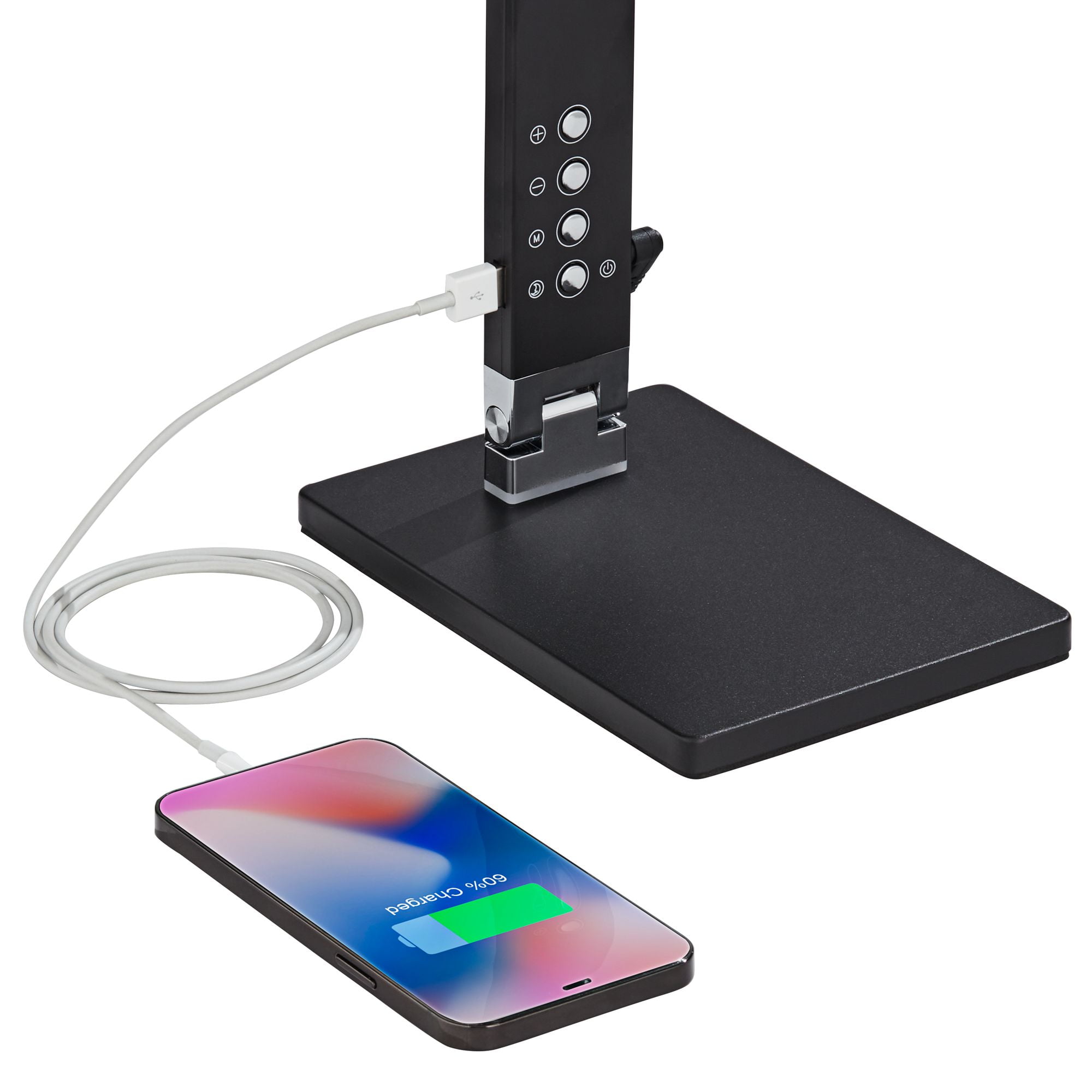 360 Lighting Jett Modern Desk Lamp 16 1/2" High Black with USB Port and Nightlight LED Dimmer Touch On Off for Bedroom Bedside Nightstand Family House
