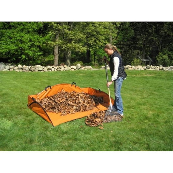 EZ Leaf Hauler Bâche de Nettoyage Réutilisable pour Pelouses et Jardins - Accessoires de Jardin et de Jardin, Feuilles et Débris de Râteau, Facile à Utiliser, Design Pliable, Orange, (5' X 7')