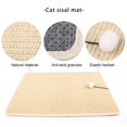 thumbnail image 4 of Cat Scratcher Mat Natural Sisal Scratching Mat with Plush Ball Furniture Protector Anti-Slip Walls Floors Cat Scratcher Pad Rug, 4 of 7