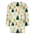thumbnail image 5 of zaveiop Women T-Shirt for Christmas Casual Fashionable Printed V Neck Button up Three Quarter Sleeve Printed Festive Tees Tops (Z1-Beige, 3XL), 5 of 9