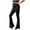 Black, variant on Kureaily Womens Casual Solid Color High Waist Ribbed Flare Long Pants Comfy Elastic Slim Leg Trousers Straight Leg Pant