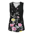 thumbnail image 6 of Enjoytime Women Summer Tops Floral Print V-Neck Sleeveless Tank Top Beach Vacation Loose Casual Shirt Plus Size Clothes, 6 of 6