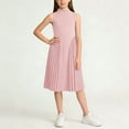 thumbnail image 2 of Levmjia Girls Dress 8 - 13 Years Sleeveless Round Neck Solid Color Casual Comfortable Kids Dress Pure Color Middle School Girls A - line Pleated Back to School Outfit for Tween Girls, 2 of 6