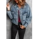 thumbnail image 4 of ABPHQTO Chaqueta vaquera con lavado ácido y dobladillo elástico azul cielo para mujer, 4 of 5
