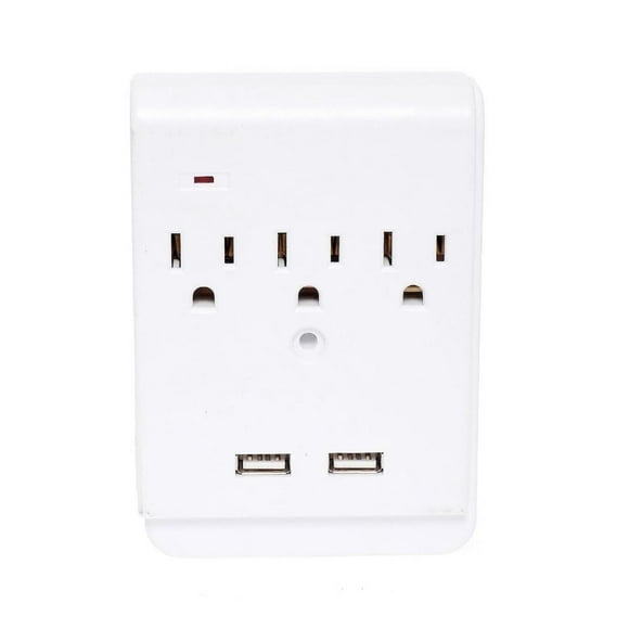Multicontacto Triple Con 2 Entradas Usb Igoto Blanco AM07