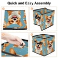 thumbnail image 4 of Corgi Foldable Toy Box with Handle Storage Bin, 10.8"x10.5"x10.6", Large Capacity, 4 of 6