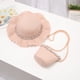 thumbnail image 4 of 52-54 cm circunferencia del sombrero protector solar de verano para niños sombrero para el sol sombrero de paja de encaje conjunto de sombrero para el sol y bolsa de paja, rosa, 4 of 5