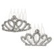 thumbnail image 3 of Mini Rhinestone Tiara Hair Combs Elegant Crown Hair Accessories with Comb Design for Birthday Parties, Festivals, and Performances Stylish, 3 of 5