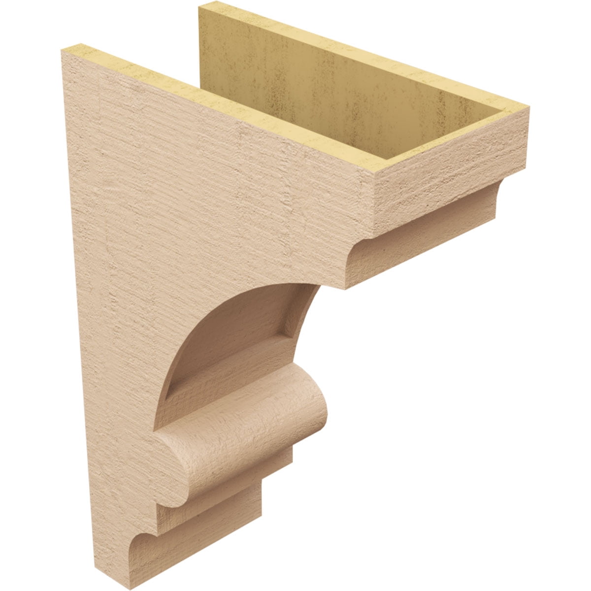 8"W x 16"D x 24"H Classic Diane Rough Cedar Woodgrain TimberThane Corbel, Primed Tan