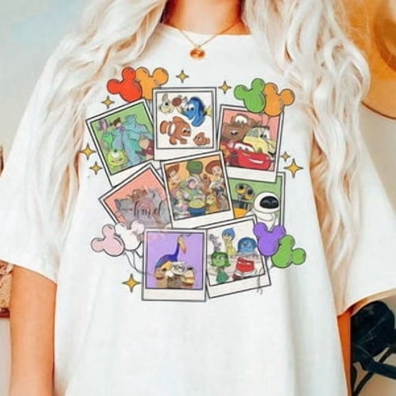 Funny Disney Pixar Characters Group Shirt, Toy Story Cars Monster Inc Balloons T-shirt, Pixar Pals Playtime Party Tee, Pixar Fest 2025