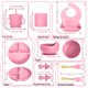 thumbnail image 3 of Platos de Silicona para Bebé Antivuelco Set de 10 Piezas Rosa para Niño/Niña, 3 of 7