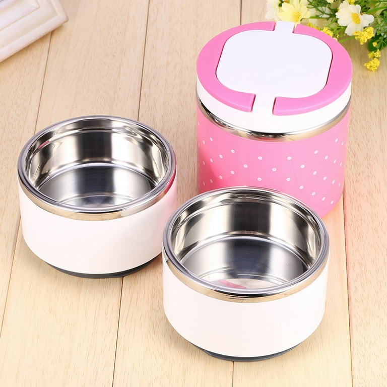 Pink Floral Stainless Steel Lunch Box Tiffin - Floral Pink Tiffin