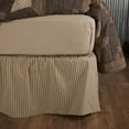 thumbnail image 4 of VHC Brands Farmhouse Star Ticking Striped Cotton Primitive Split Corners Gathered Queen Bed Skirt, Charcoal Black, 4 of 6