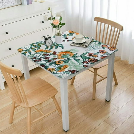 HAOXIT Fall Floral Print Table Cloth for Kitchen Dining I Weddings Christmas Thanksgiving 36*36