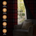thumbnail image 3 of Tchckioa Christmas Red Grid Blackout Curtains for Bedroom,2 Panels Privacy Protection Grommet Drapes,42x63 Inch, 3 of 7
