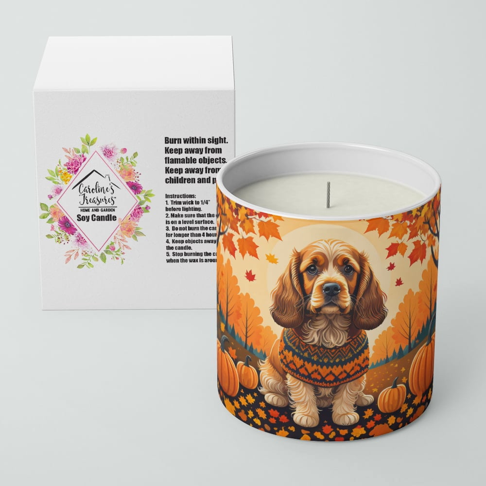 Carolines Treasures DAC1038CDL 10 oz Unisex Cocker Spaniel Fall Decorative Soy Candle