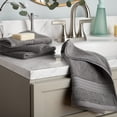 thumbnail image 2 of TOWN & COUNTRY EVERYDAY 4-Piece Solid Dobby Border Washcloth Set, 13"x13", 100% Cotton, Plush & Absorbent 650GSM, Grey, 2 of 9