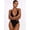 Black, variant on Red and Black Color Block One Shoulder Cutout One Piece Swimsuit, Women's Sexy Bathing Suit for Summer Beach Spa