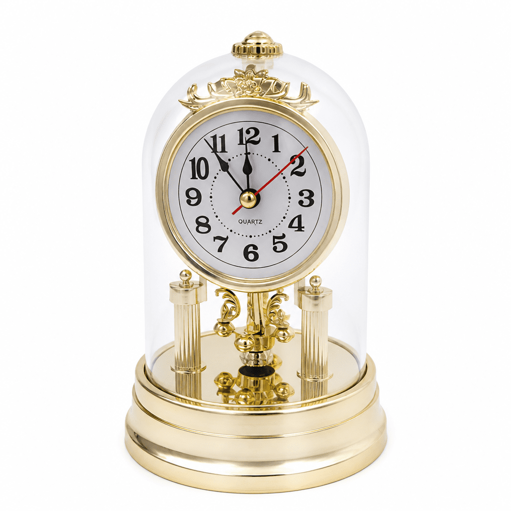 AURENIX Classic Vintage Clock European Style Desk Antique Clock with Pendulum and Chime,Plastic
