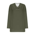 thumbnail image 4 of Annhoo Womens Cowl Neck Shirts Business Long Sleeve Solid Color Blouses Tunic Fall Winter Dressy Casual Outfits Clothes, 4 of 5
