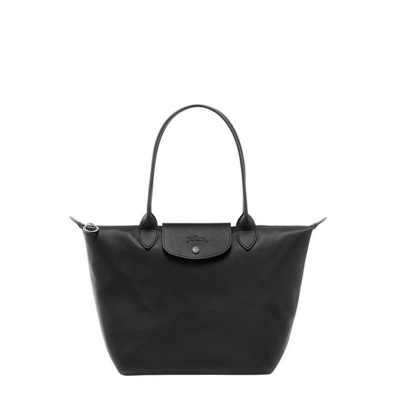 Longchamp Female Le Pliage Xtra M' Black Tote Bag With Embossed Logo In Leather Black