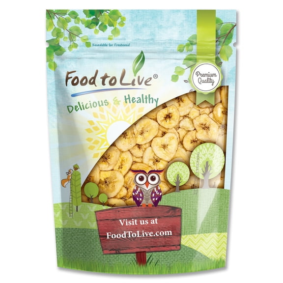 Banana Chips, 1 Pound - Kosher, Vegan - by Food to Live
