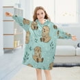 thumbnail image 5 of Wearable Blanket with Sleeves and Pocket Oversized Hooded Sweatshirt 3-14 YR Cute Otter Pattern S, 5 of 7